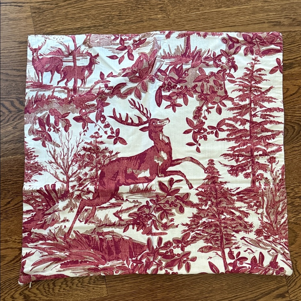 Pottery Barn Red Deer Print Pillow Cover - set of 4